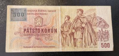 500 Kč € / Kčs 1973 ( kolek 1993 )
