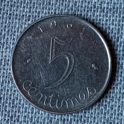 5 centimes 1961 Francúzsko • Kvalita: gEF