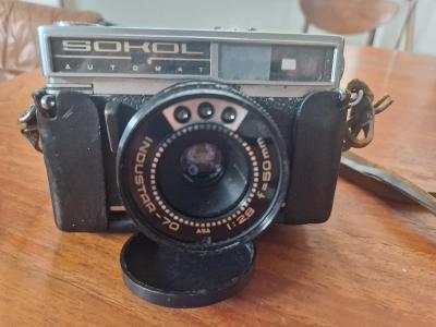 Retro fotoaparát, starý foťák, SOKOL, retro