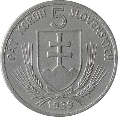 Slovensko - 5 koruna 1939 !!!