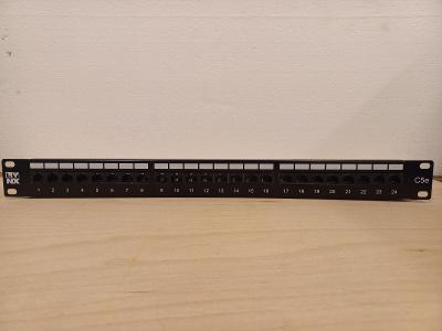 19" Patch panel LYNX 24port, UTP, Cat5E, 30µm, duální svorkovnice