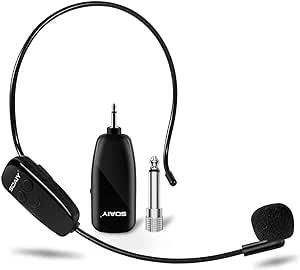2v1 UHF bezdrôtový headset mikrofón dobíjací 50 m 6,35 mm a 3,5 mm