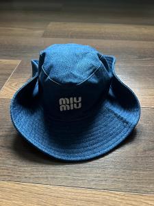 Krásny kovbojský jeanový klobúk Miu Miu