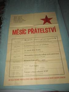 Starý plakát - Měsíc přátelství Litomyšl 1976