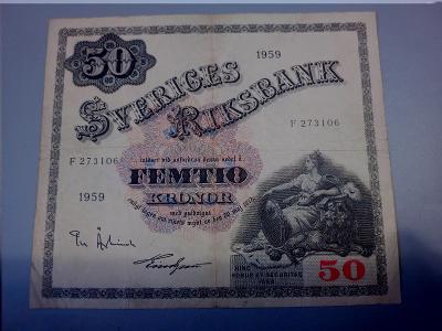 50 kronor Švédsko 1959.
