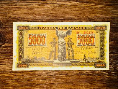 GRECKO, 5000 Drachma 1942 - nadherna bankovka !!!
