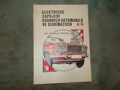 Kniha,časopis,,Elektrické zap. os.automobilov v schémach,,J.Cholevík