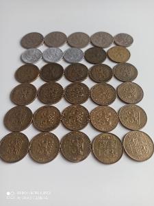 Kolekcia mince Československa 1 Kč od 1922-1991 roku