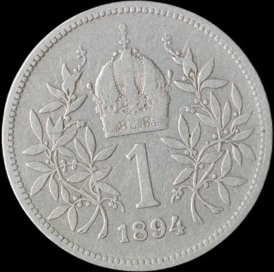 Rakúsko-Uhorsko - 1 koruna 1894 - strieborná minca 