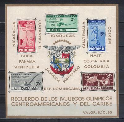 Panama 1938 "4th Central American Caribbean Games." Michel BL1