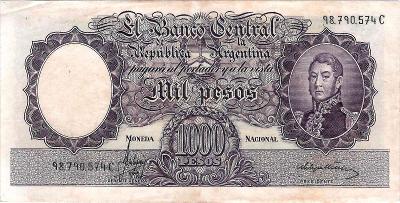 Argentína, 1000 Pesos, bez dátumu, Pick 279a, VF