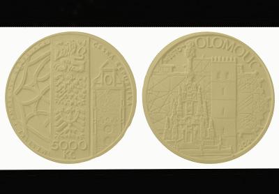 5000,- 1/2 OZ AU zlatá minca ČNB MPR OLOMOUC BK (bežná kvalita)