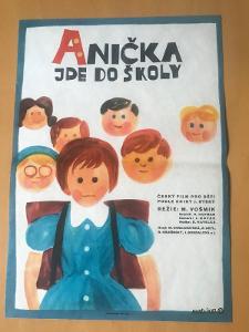 Starý filmový plakat A3 ANICKA JDE DO ŠKOLY Hamzik 62