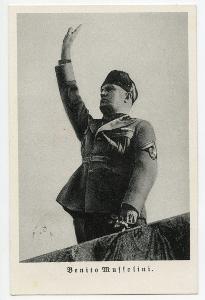 Benito MUSSOLINI - portrét, PEČIATKA 1937, 2. sv. vojna #K011
