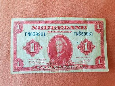 1 Gulden EEN GULDEN Wettig Betaalmiddel Nederland FN659961, 1943