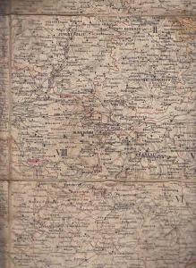 Mapa 16 okresů Král. českého, v NJ kolem 1860