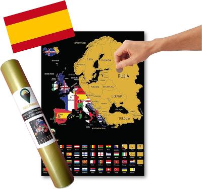 Mapa Európy / na škrabanie / španielsky / 42,3 x 30 cm / od 1 Kč € |001|