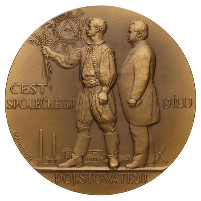Medaila 1928 | Prvá česká vzájomná poisťovňa | J. Šajnosť | 520 ks!