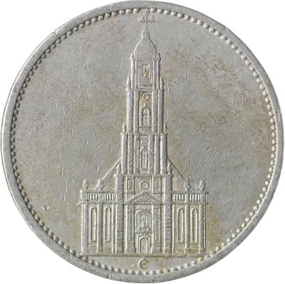 Nemecko - 5 marka 1934 E kostol !!!