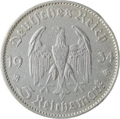 Nemecko - 5 marka 1934 G kostol !!!