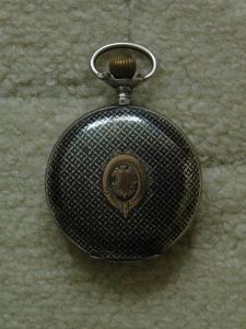Strieborné historické starožitné vreckové hodinky tula/niello