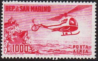 San Maríno 1961 ** letecká helikoptéra komplet mi. 696 (60 EUR!!!!!)