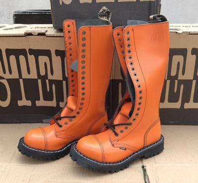 Topánky Steel Boots plne oranžové, veľ. 40 - 20-dierok - NOVÉ, ZÁRUKA