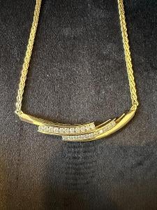 Krásny 14K zlatý náhrdelník so zirkónmi - 13,36 g
