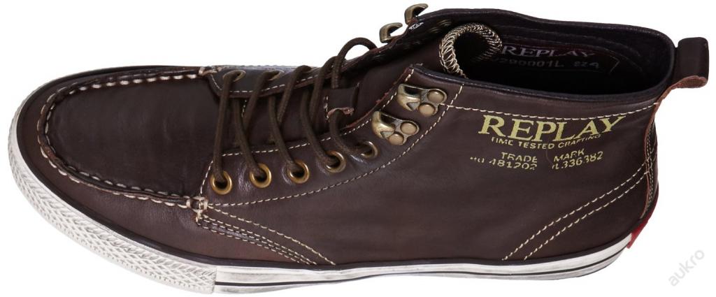 Kožené REPLAY Rodney tmavá hnědá, EUR 44 + EUR 45 - Oblečení, obuv a doplňky