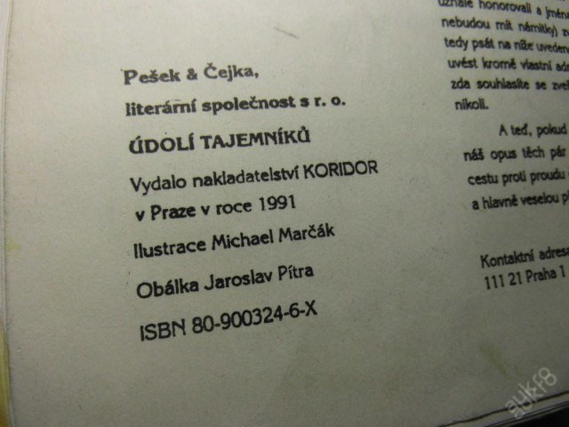 Údolí tajemníků (Pešek a Čejka,literární spol.1991 - Knihy