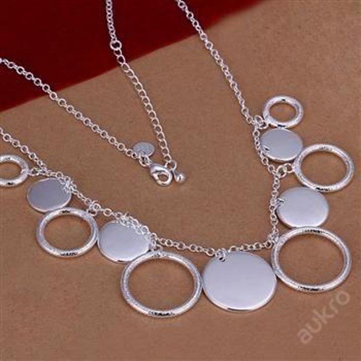 Náhrdelník Kruhy stříbřené .925 *127 - Šperky