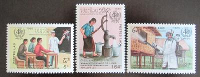 Laos 1988 Výročí WHO Mi# 1088-90 Kat 6€ 0077