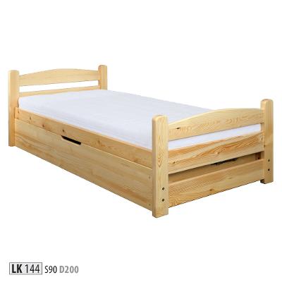 Masivní dřevěná postel -jednolůžko LK144 200x90