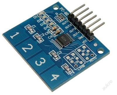 Arduino 4kanálový kapacitní spínač  TTP224  ex@130