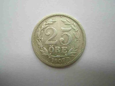 Švédsko 25 Ore 1907