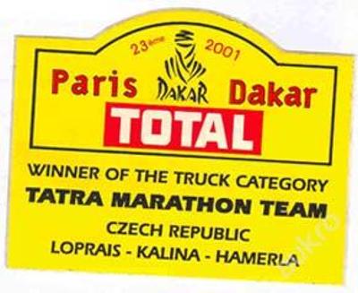 Samolepka - Paris Dakar 2001 Tatra vel. 8,7x6,9 cm
