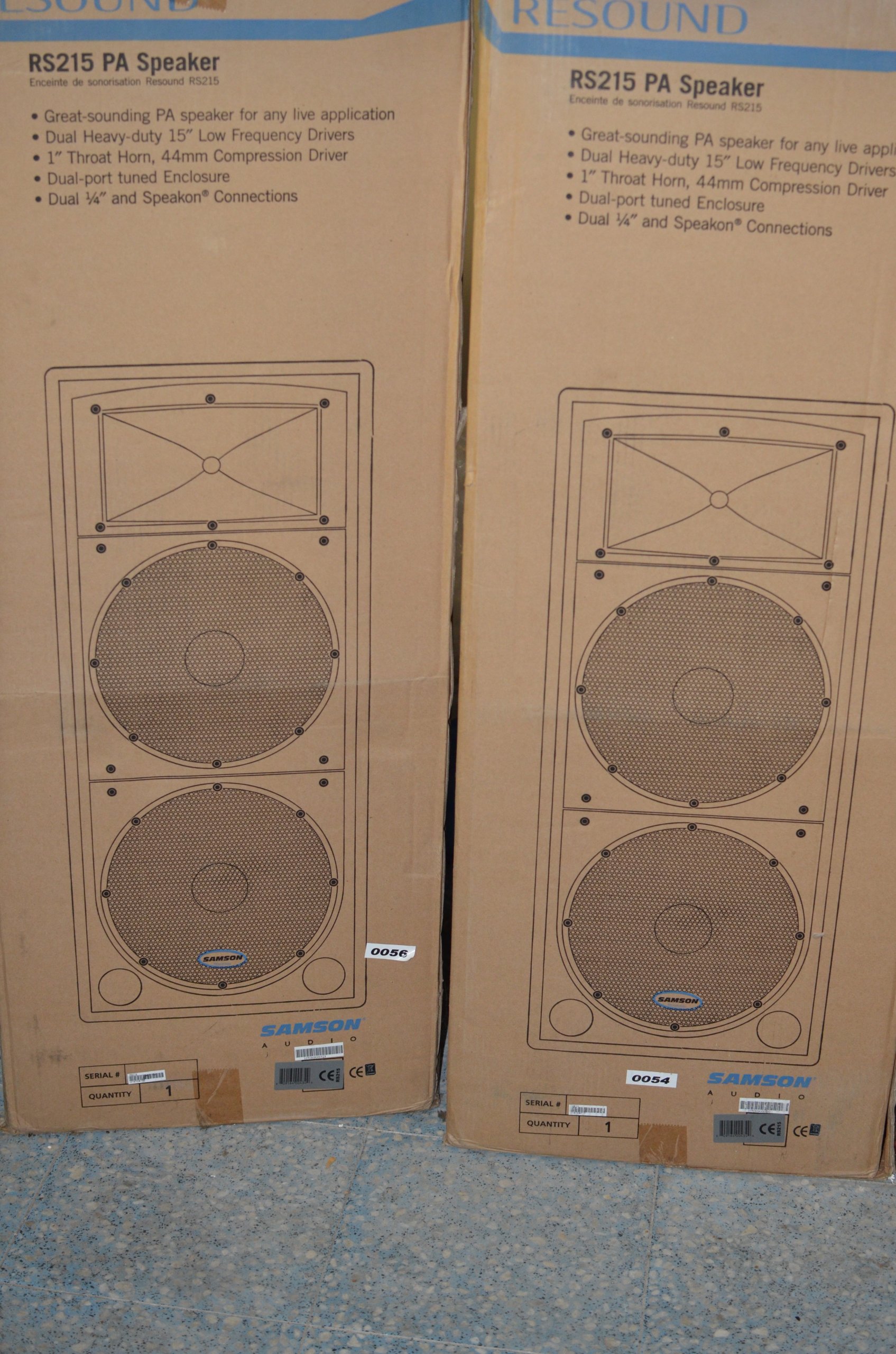 2ks Samson RS215 PA Speaker, 600W@ 4Ohm - Zvukové a světelné aparatury