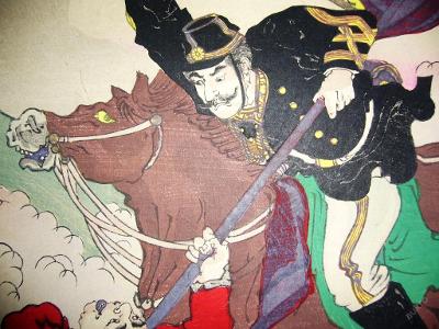 Japonsko triptych Čínsko-Japonská válka 1894 RARE