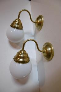 1x mosazná lampa, lampička ,opálová koule, až 6 kusů
