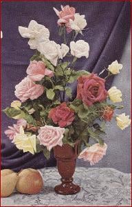 Květiny * růže, kytice, zátiší, umělecká, gratulační * M2078