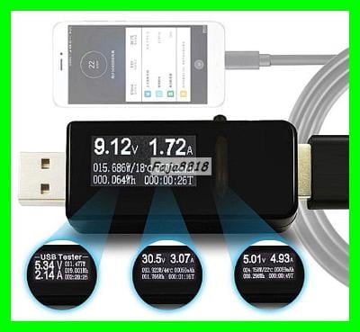 USB tester 7v1 voltmetr / ampermetr detektor napájení