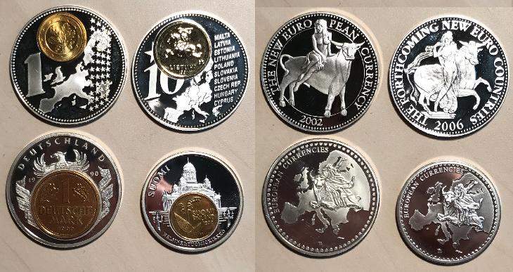 Evropská měna Německo + Finsko + Litva 40 a 36 mm - Numismatika