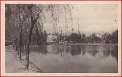 Hrotovice * rybník, pohled na část města * Třebíč * M217