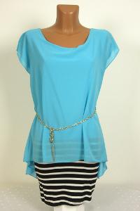 Nový modrý top se sukní 2v 1 -  ITALI vel: L/XL
