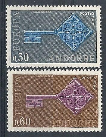 Andorra Fr. 1968 Evropa CEPT Mi# 208-09 20€ 0055