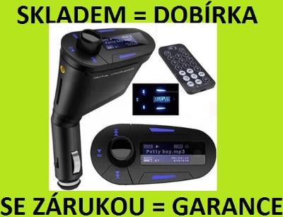 SKLADEM/ZÁRUKA: FM TRANSMITTER - USB, MP3 DO AUTA
