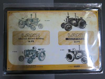 nová plechová retro cedule Lanz traktory   30x20
