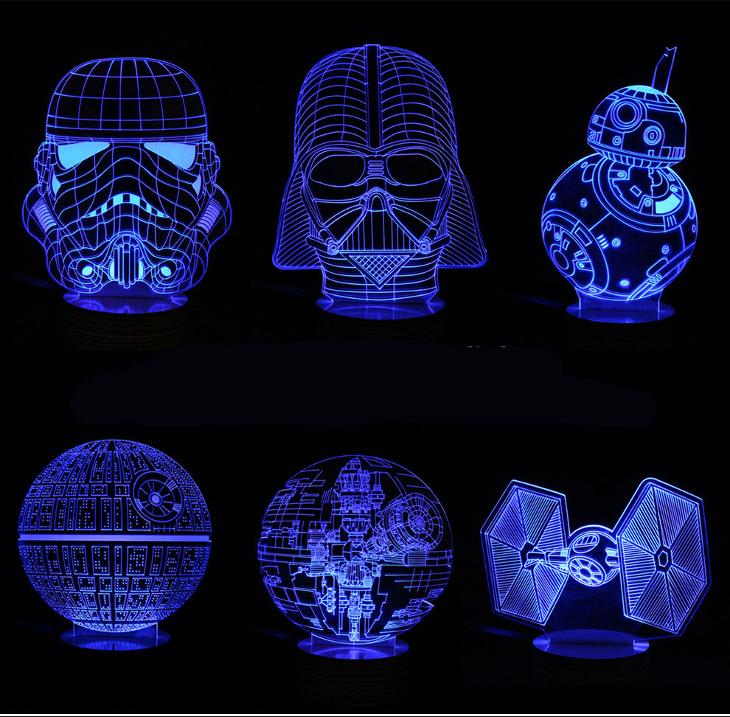 Star Wars - LED lampa 3D, různé barvy a druhy - Zařízení pro dům a zahradu