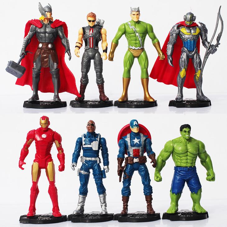 Avengers - sada 8 ks figurek Hulk Thor Iron Man Hawkeye Nick Fury - Sběratelství