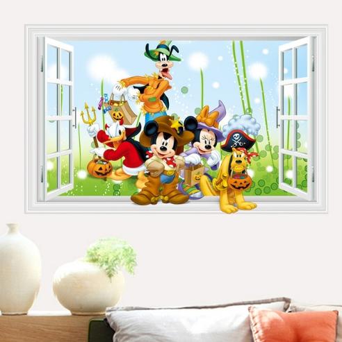Mickey / Minnie Mouse - samolepka na zeď 3D - Sběratelství